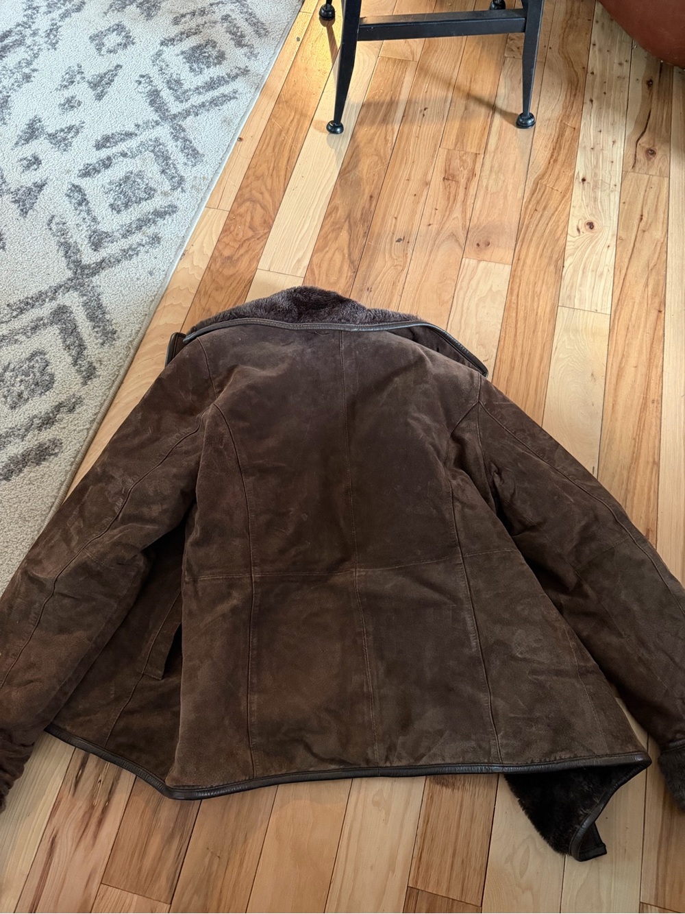 Brandon Thomas Dark Brown Faux Fur Suede Jacket - Picture 3 of 4